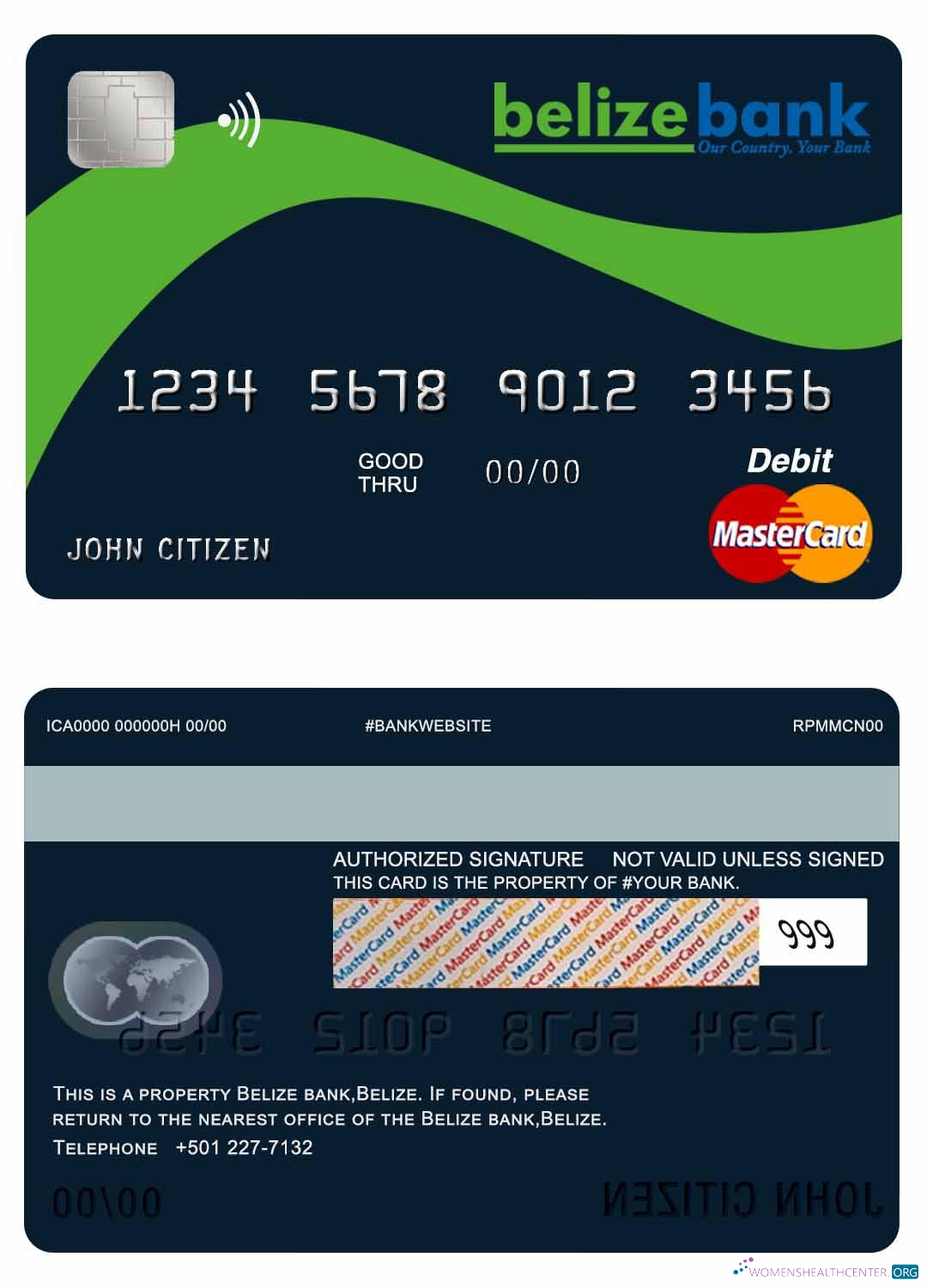 Download Belize Belize bank mastercard Photoshop template